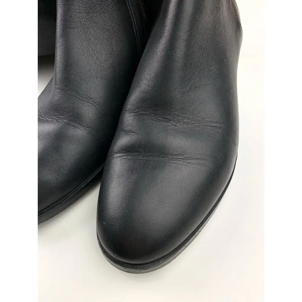 Tory Burch Marsden Over The Knee Black Leather Boots Equestrian Women's 6.5